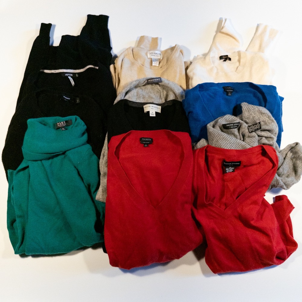 Cashmere Sweater Crafting Lot 4Lb 8Oz Multicolor DIY Upcycling Flawed